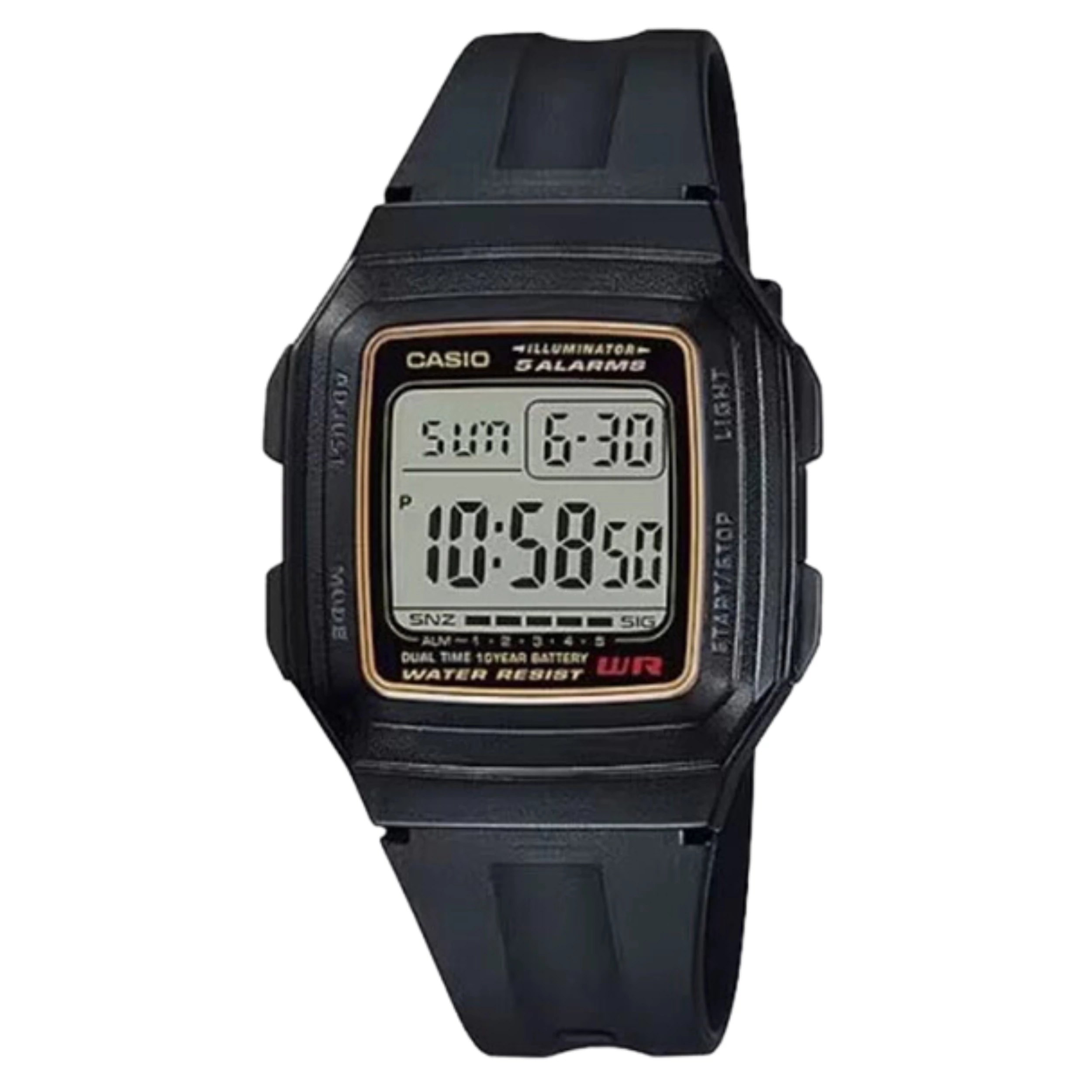 Relógio Casio Unissex Digital Resina Preto - F-201WA-9ADF-SC