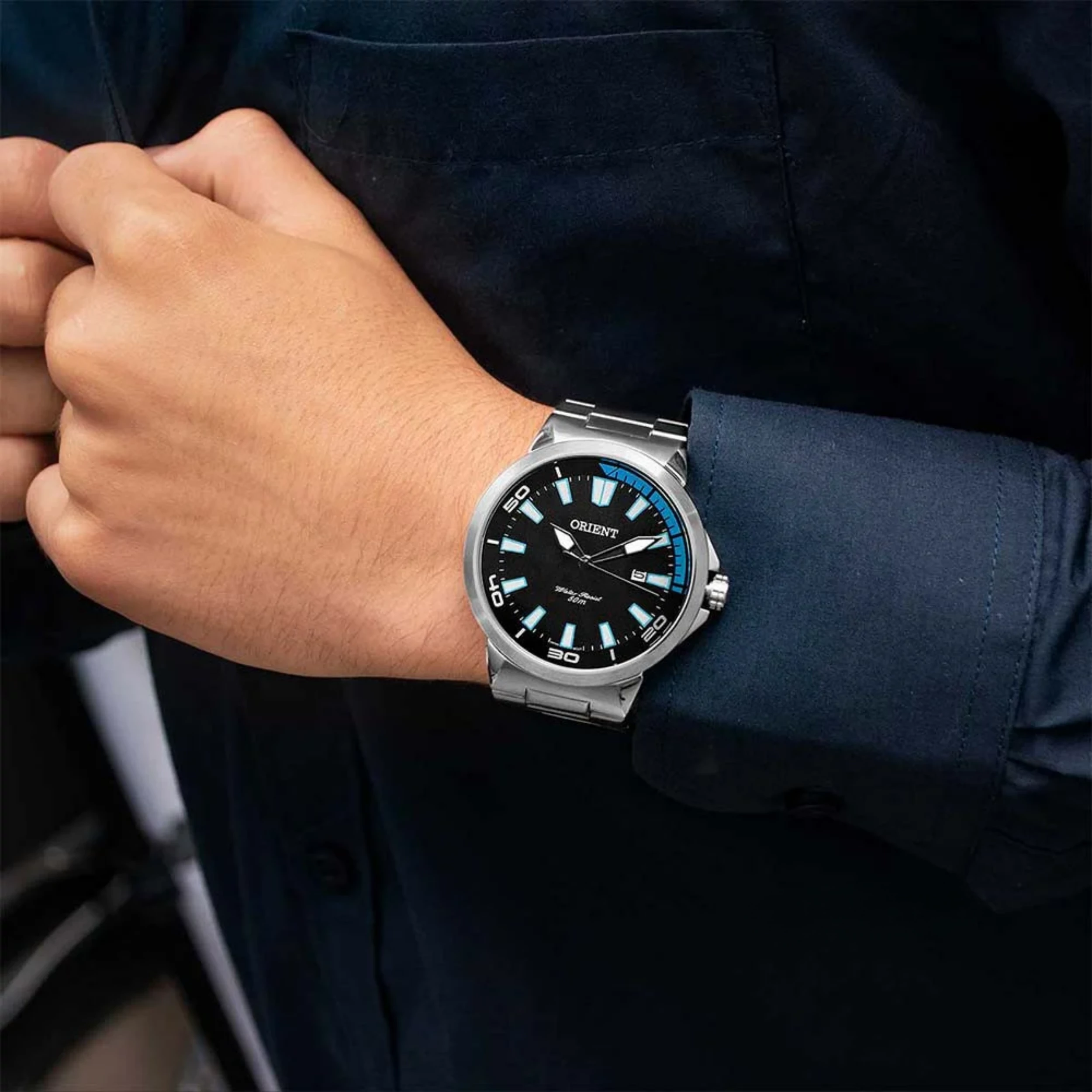 Relógio Orient Masculino Analógico Metal Prata - MBSS1196A PASX - Imagem 2