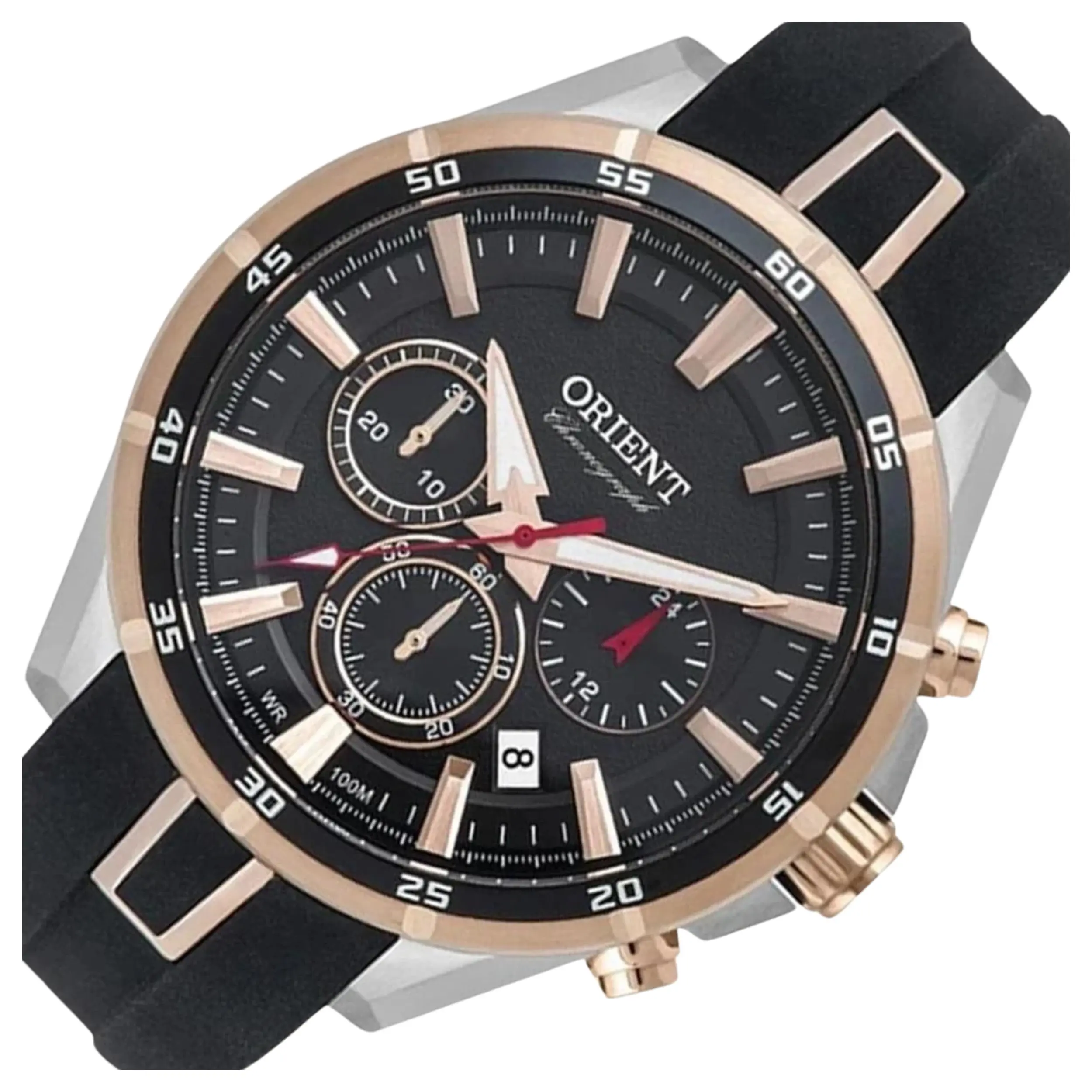 Relógio Orient Masculino Cronógrafo Silicone Preta - MTSPC010 G1PX - Imagem 3