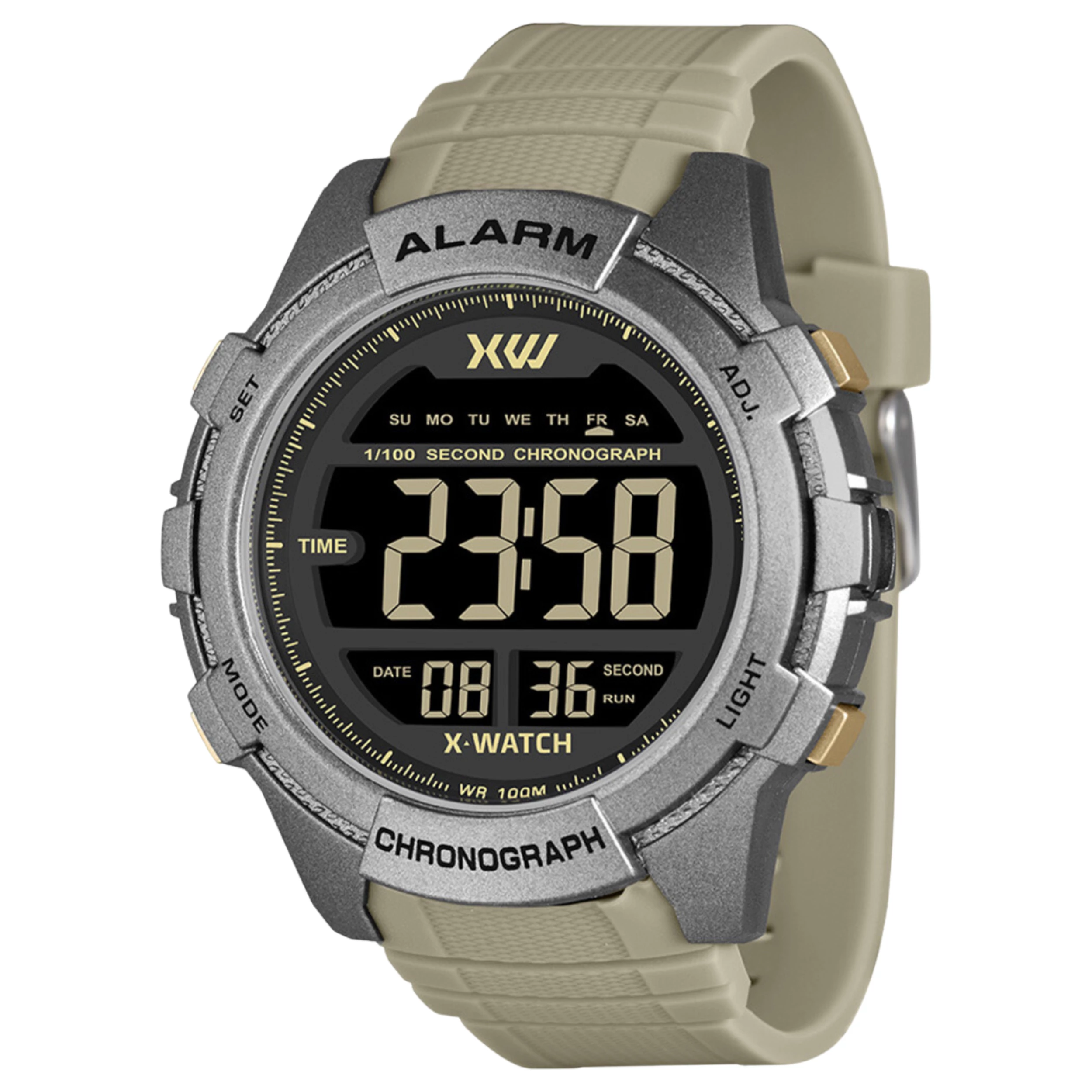Relógio X-Watch Masculino Digital Silicone Bege - XMPPD708 PXTX