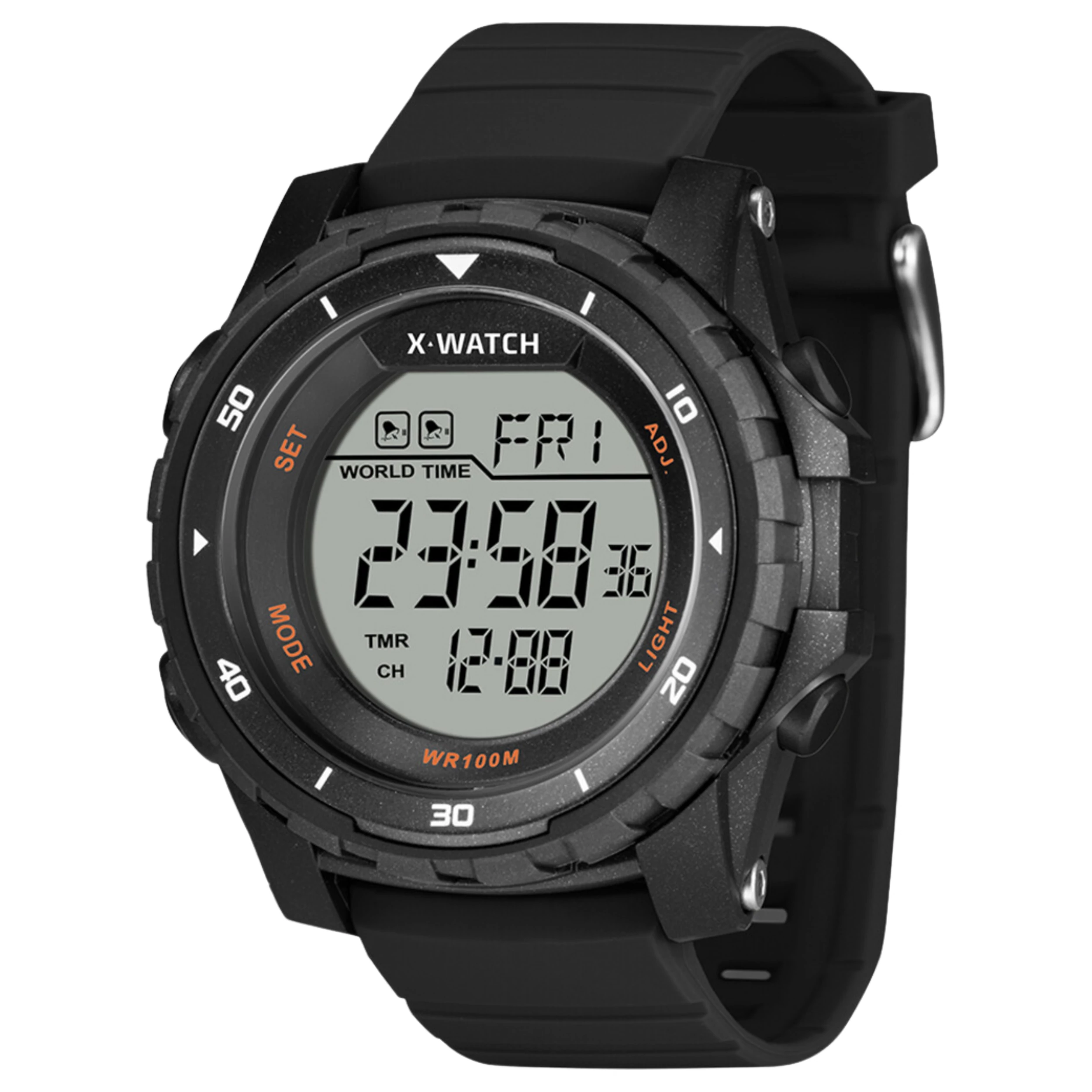 Relógio X-Watch Unissex Digital Silicone Preto - XMPPD770 BXPX